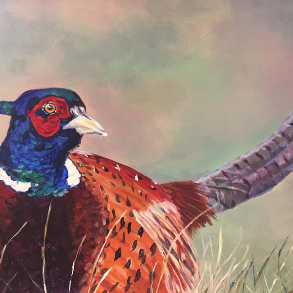 Stunning giclee print of pheasant painting by British artist