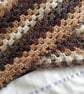 Crochet Triangular Neckerchief Scarf in Sparkly Brown and Cream  - Image 3