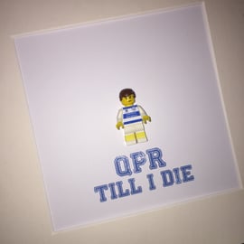 QPR - Framed custom Lego minifigure - Footballer