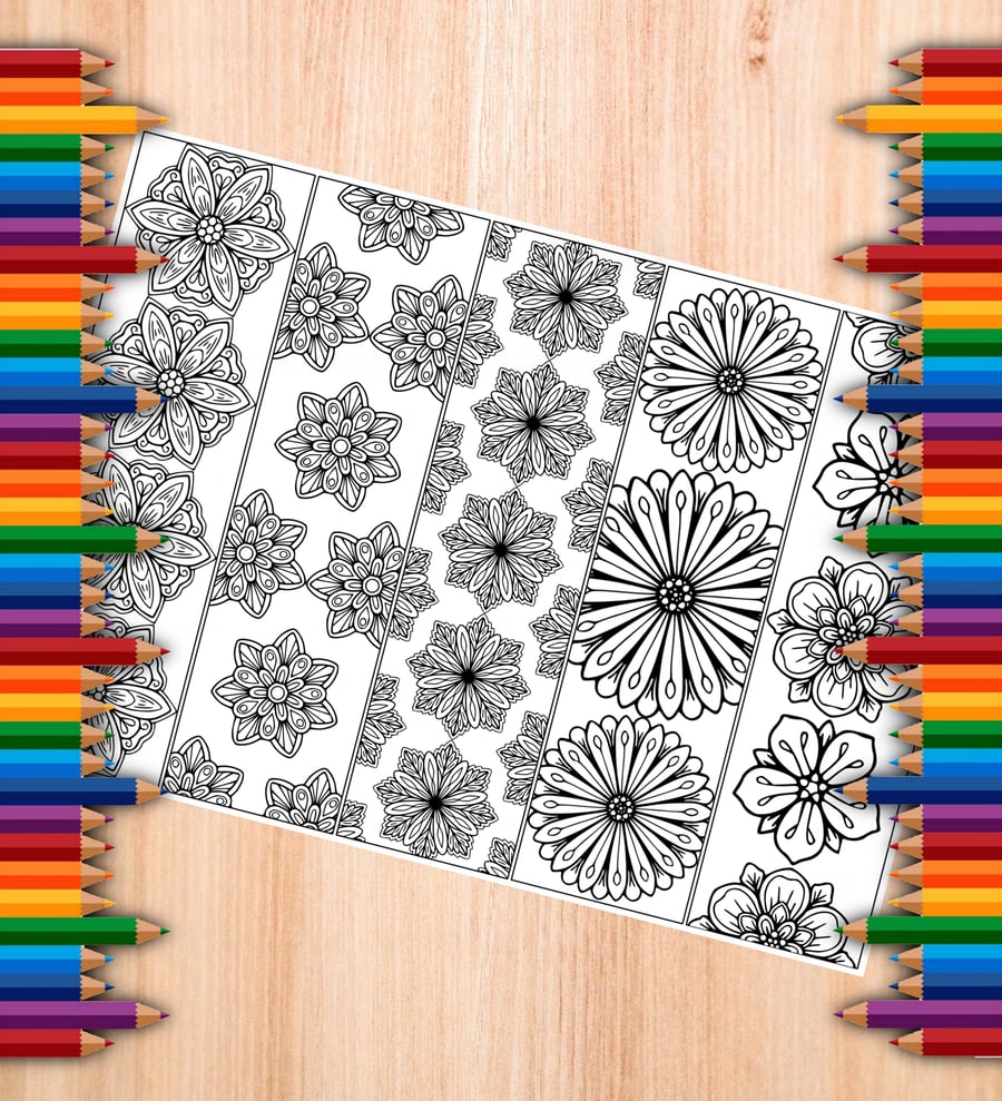 Digital Colouring Pack - Bookmarks and Tags