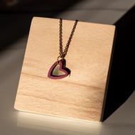 Tangled Hearts Necklace - Laser Cut and Hand Cut Brass Heart Necklace