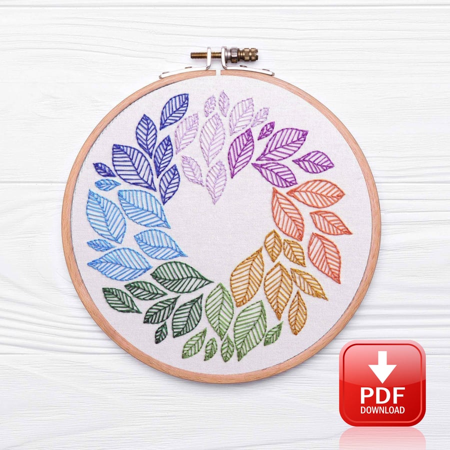  As The Leaves Turn Hand Embroidery PDF Pattern