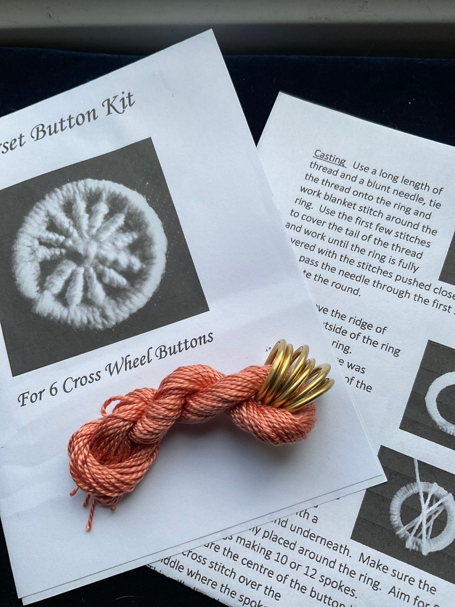 Kit to Make 6 x Dorset Cross Wheel Buttons, Apricot