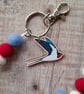 Flying Swallow Bag Charm Keyring - Image 2