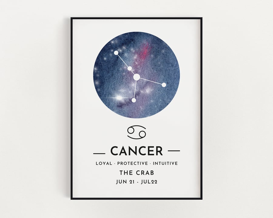 CANCER DEFINITION PRINT, Cancer Gifts, Zodiac Gift, Wall Art Print, Wall Art