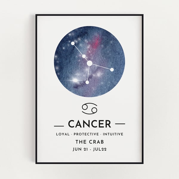 CANCER DEFINITION PRINT, Cancer Gifts, Zodiac Gift, Wall Art Print, Wall Art