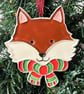 Christmas Fox ceramic decoration in a presentation box