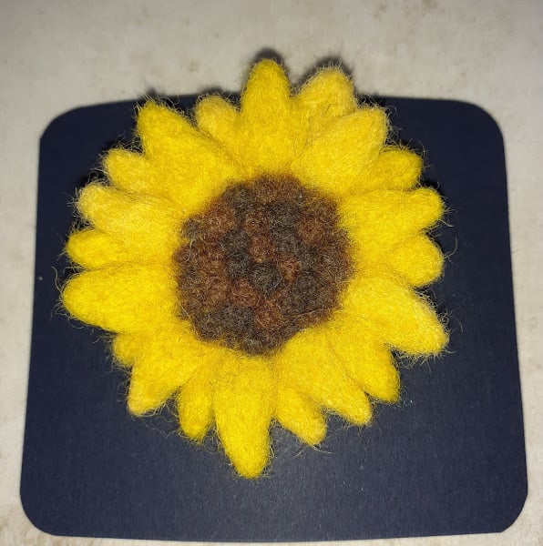 Needle Felted Sunflower Brooch