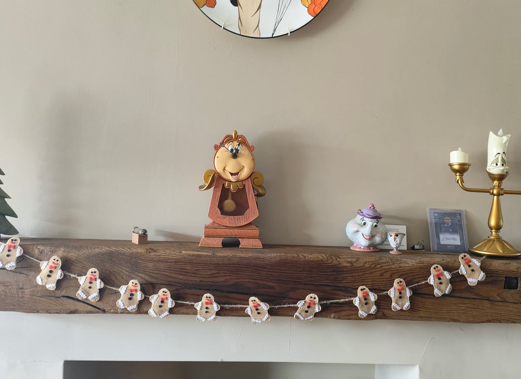 Handmade felt Gingerbread man garland