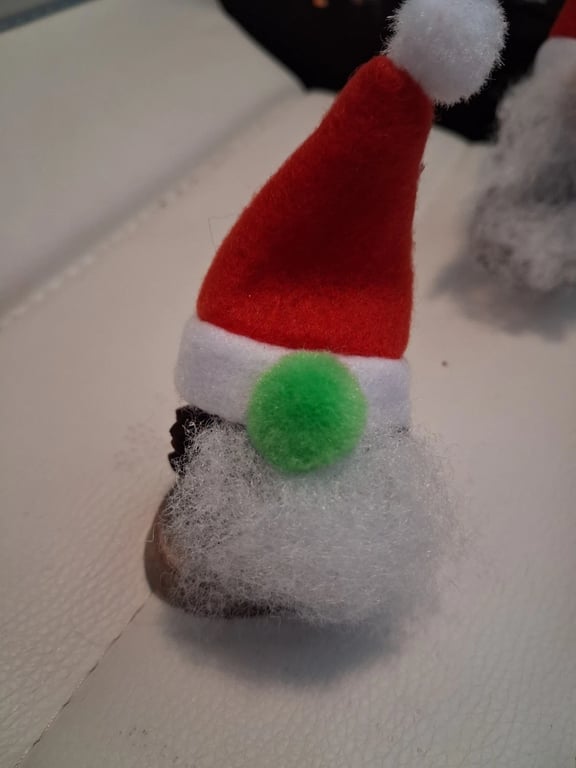 Pine Cone Christmas Gonk decoration with Green Nose