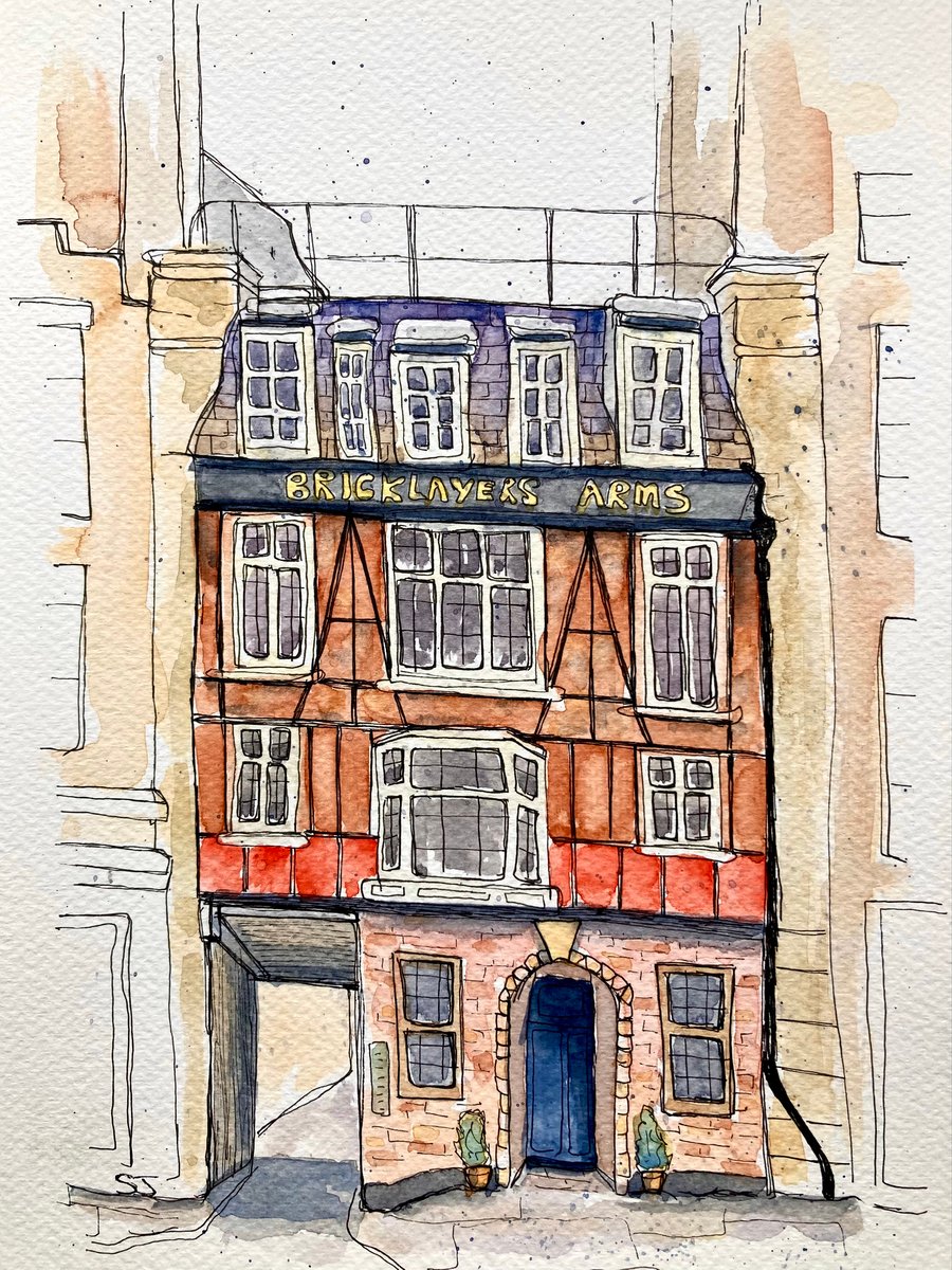 Bricklayers Arms Belgravia Central London original watercolour  fine art