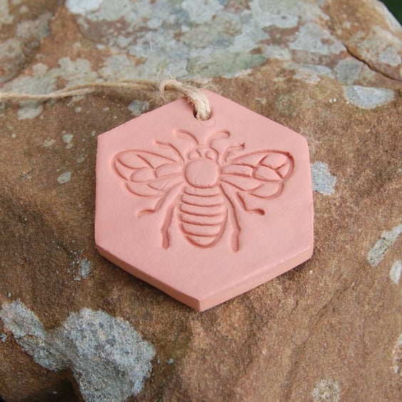 Bee Hexagonal Terracotta Essential Oil Diffuser - Natural Air Freshener