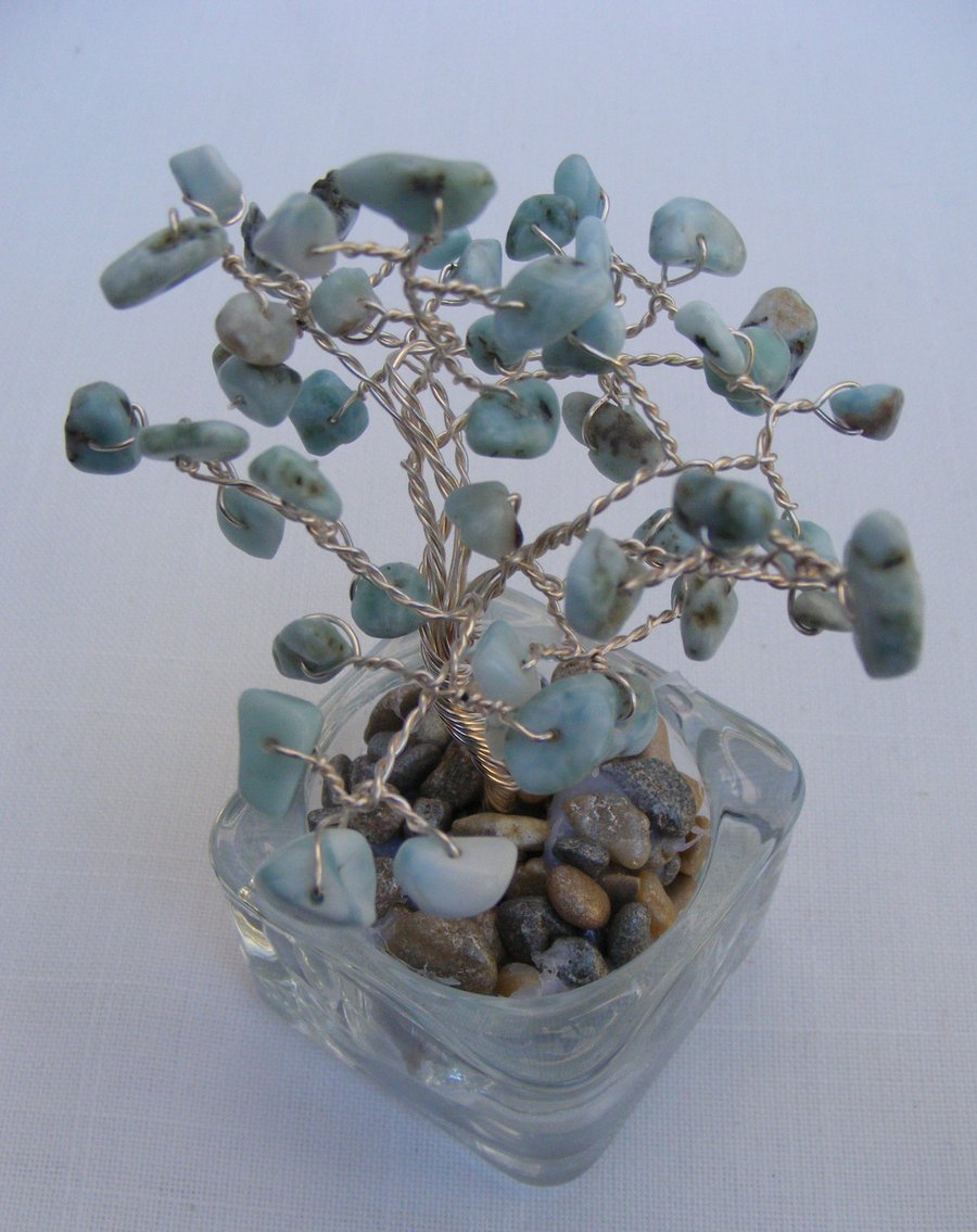 Larimar Gemstone Tree of Life