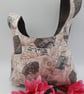  Knot bag,  small, reversible in grey denim and madam print fabric  - Image 2