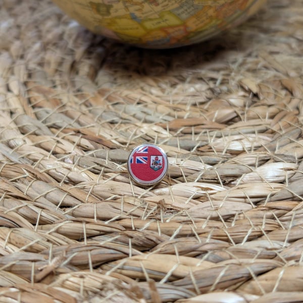 Bermuda Flag Map Pin – Caribbean Travel Map Push Pin for Wooden Maps, Bermuda