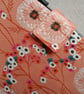 A5 Reusable Fabric Notebook Cover - Dandelion Clocks on Orange with Teal Lining - Image 8