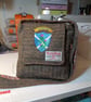 Harris tweed cross body bag with Scotland motif