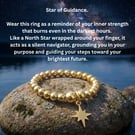 Personalised Star Charm Gold Plated Beaded Ring 
