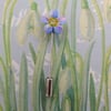 TINY Blue FORGET-ME-NOT PIN Friendship Corsage Masonic Lapel Flower HAND PAINTED