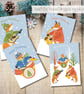 Christmas card pack blank cards fox  - christmas band