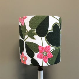 Unusual Pink Flower Clover Leaf Barkcloth  Vintage Fabric Lampshade option 