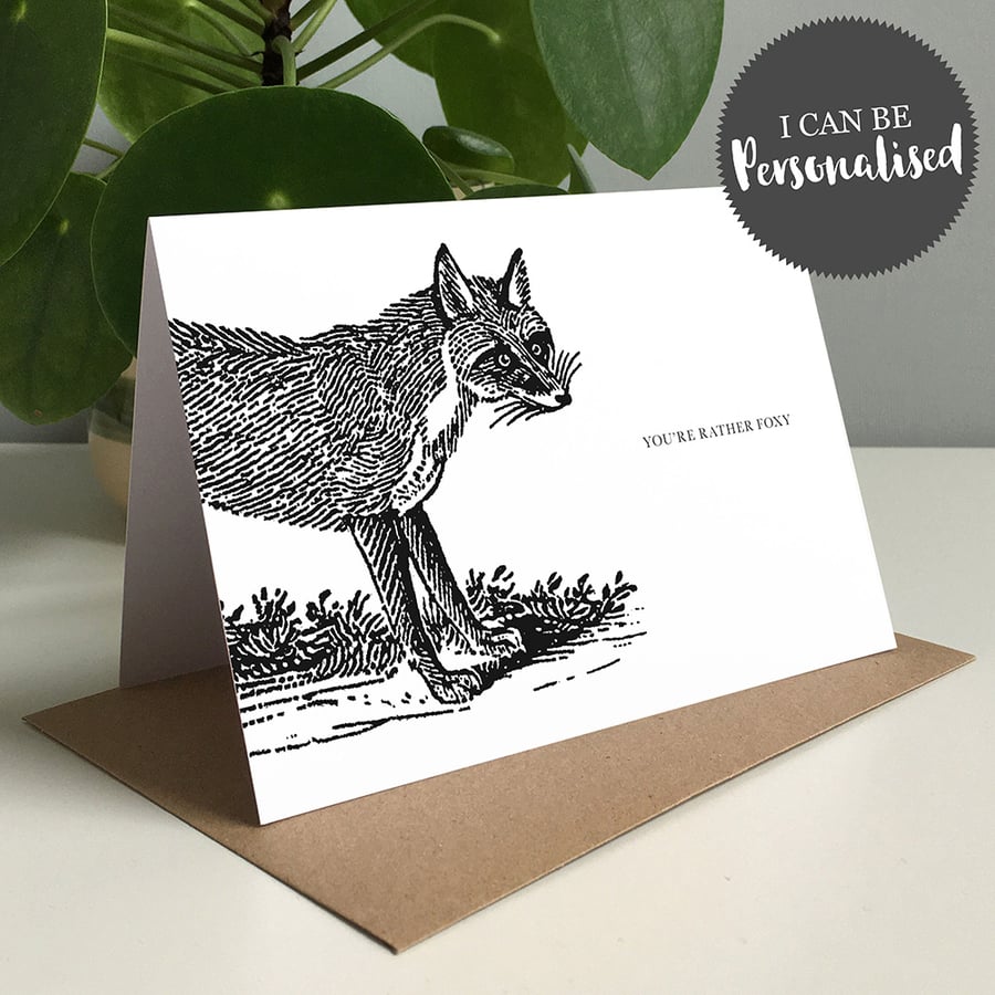 You're Rather Foxy Personalised Greeting Card Valentine Card, I Love You, Fox
