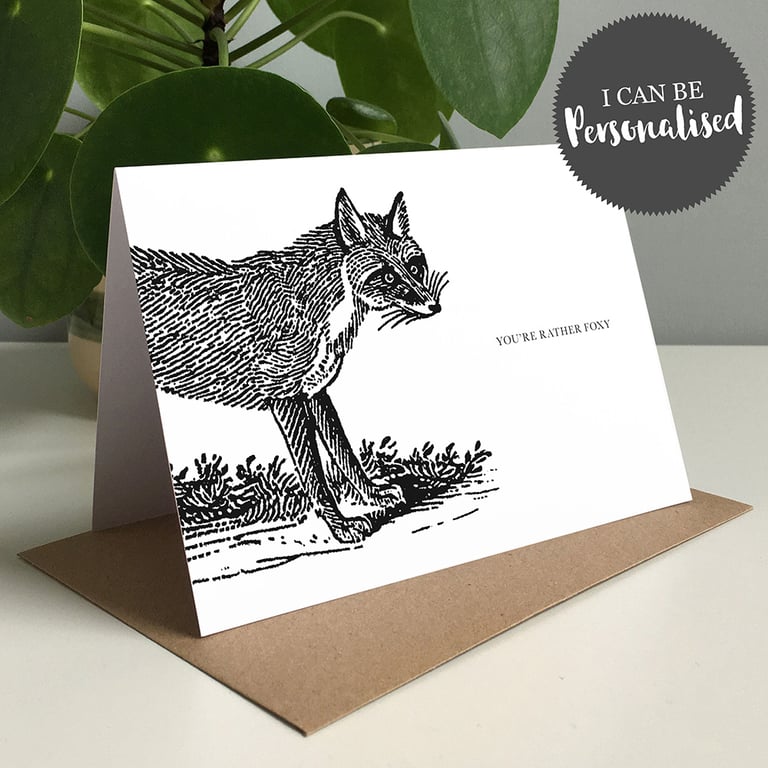You're Rather Foxy Personalised Greeting Card Valentine Card, I Love You, Fox