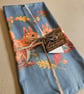 Red Squirrel in acorn heart tea towel design, organic cotton, hanging loop - Image 2