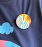 Handmade Weather Ceramic brooch, Hand Made Pottery Badge - Image 2