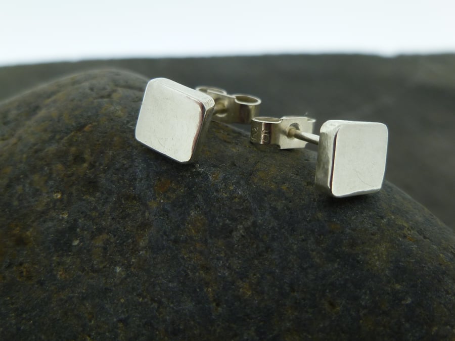 Sterling Silver Square Stud Earrings