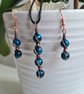 Blue Tiger's Eye & Copper Dangle Earrings Earings Gift Crystal Jewellery Jewelry - Image 9