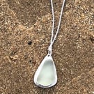 Handmade 925 Sterling Silver Pendant Necklace - Unique Jewellery with Sea Glass