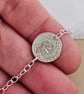 Bee Engraved Sterling Silver Coin Bracelet - Image 2