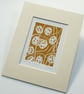 Honesty caramel - Handcut Linocut Print - Image 2