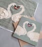 Swans card, Valentine's day, 13th Wedding Anniversary card, Lace Anniversary - Image 4