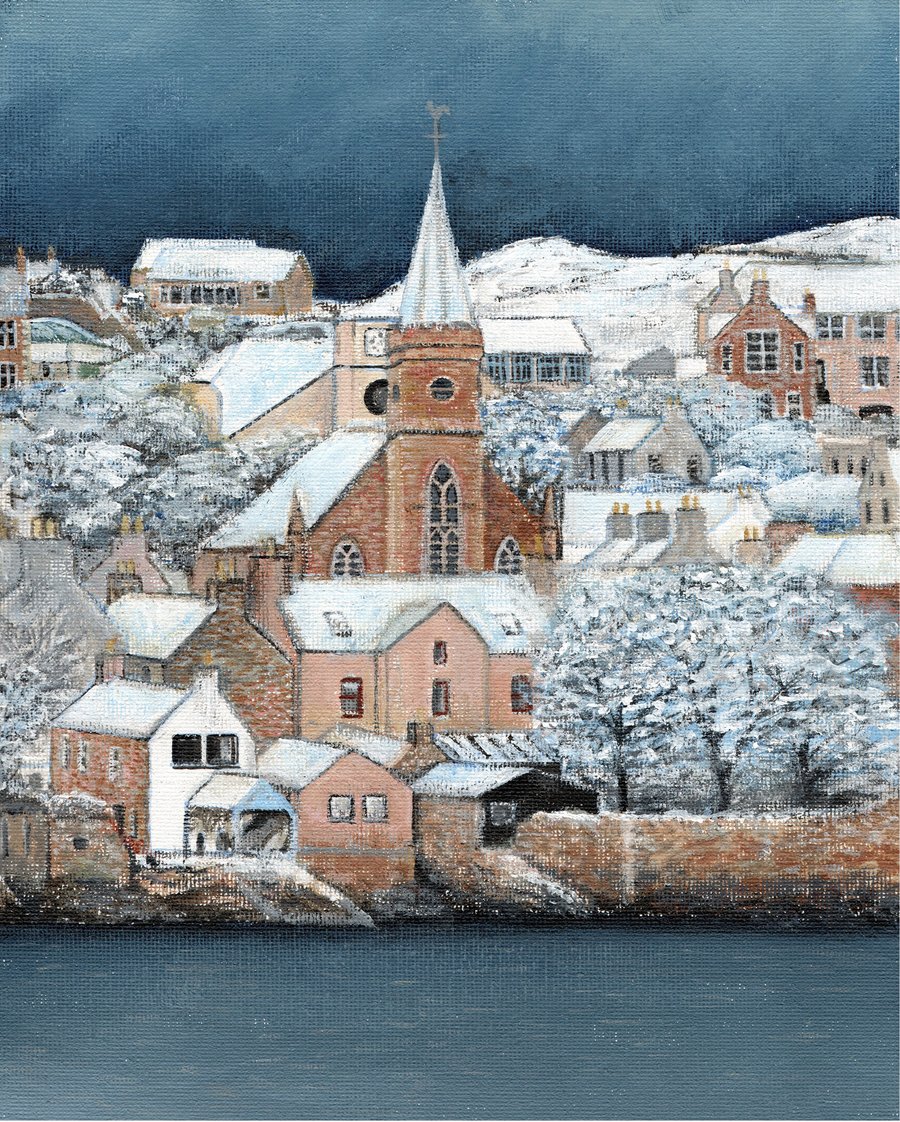 Snowy Stromness Seafront Print