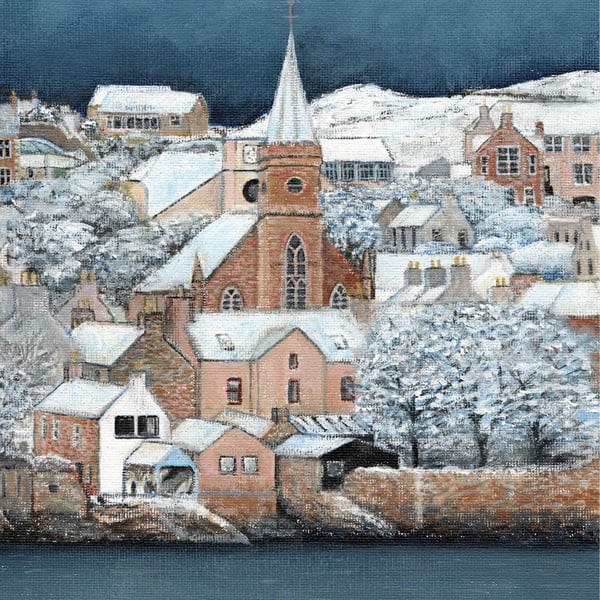 Snowy Stromness Seafront Print