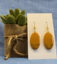 Oval Earrings with Gold Stripes - Image 3
