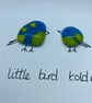 Fused glass two little birds greetings card - Image 2