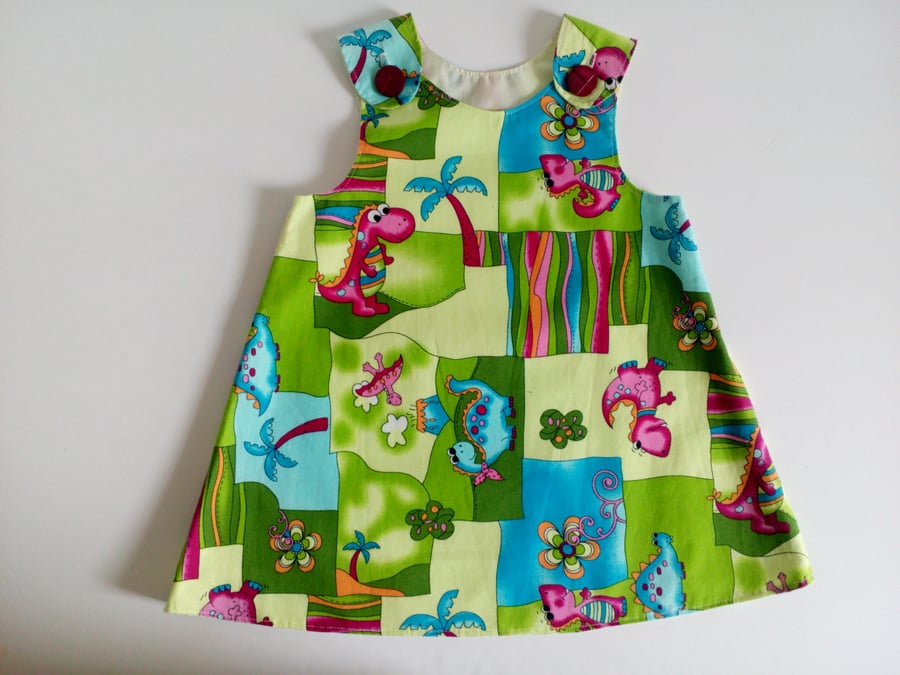 18- 24 mths, Dinosaur, Summer dress, A line dress, pinafore, animals, Dress,