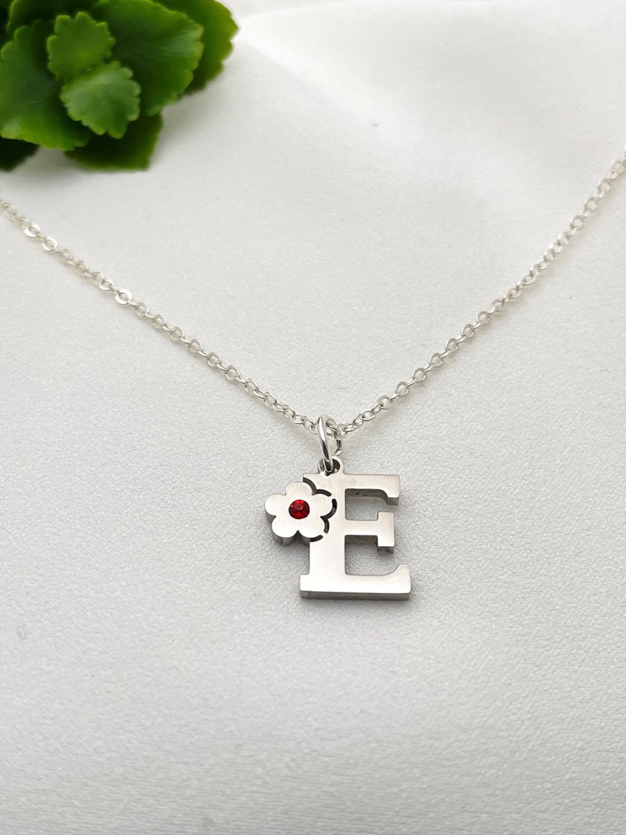 INITIAL Necklace Mirror Polished Pendant Silver Plated Girls Childs Necklace