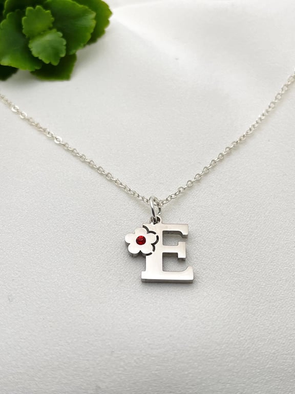 INITIAL Necklace Mirror Polished Pendant Silver Plated Girls Childs Necklace