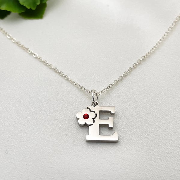 INITIAL Necklace Mirror Polished Pendant Silver Plated Girls Childs Necklace