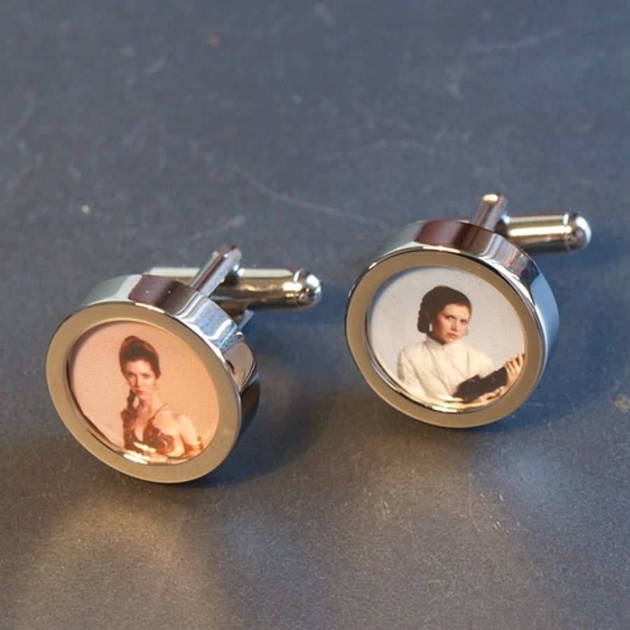 Princess Leia Star Wars Cuff Links – Choose One Image or Both Cufflinks