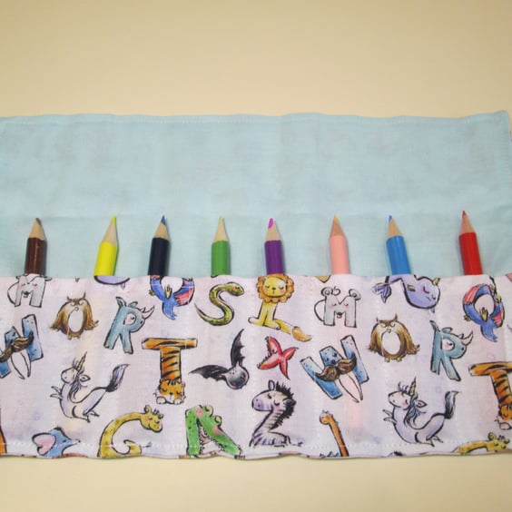 Animal Alphabet Fabric Pencil Roll