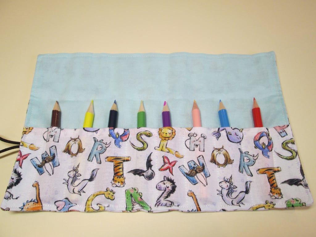 Animal Alphabet Fabric Pencil Roll