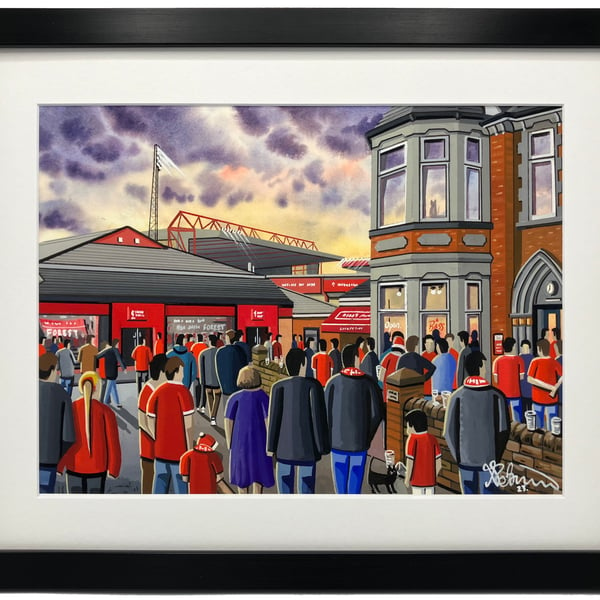 Nottingham Forest FC, City Ground. High Quality Framed Football Art Print