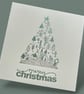  Pack of 2 Christmas tree cards festive village scene, Merry Christmas greeting - Image 3