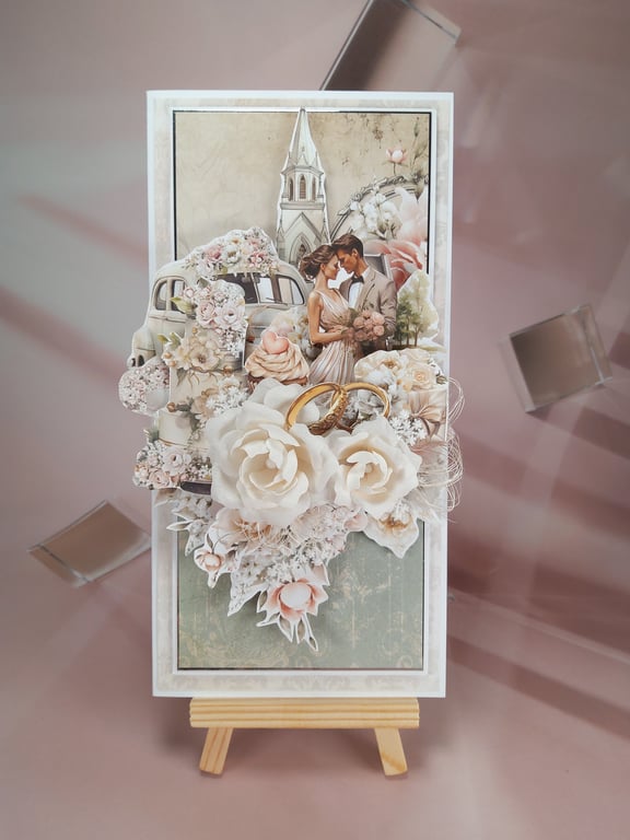 Handmade Wedding Card - Boxed & Redy to Gift (W)