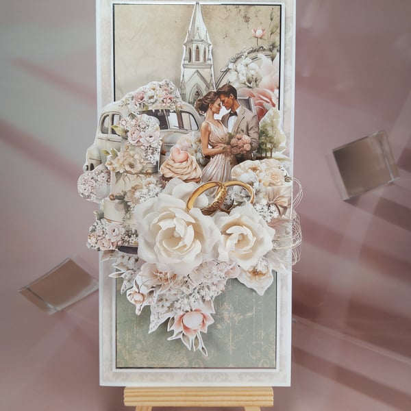 Handmade Wedding Card - Boxed & Redy to Gift (W)